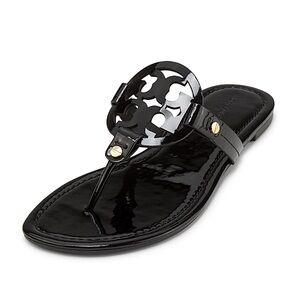 Tory Burch Miller Black Patent Sandals